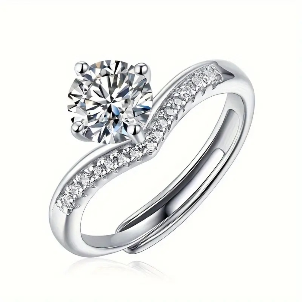 🔥CERTIFIED 1 CT ADJUSTABLE DIAMOND RING LAB CREATED MOISSANITE DIAMOND